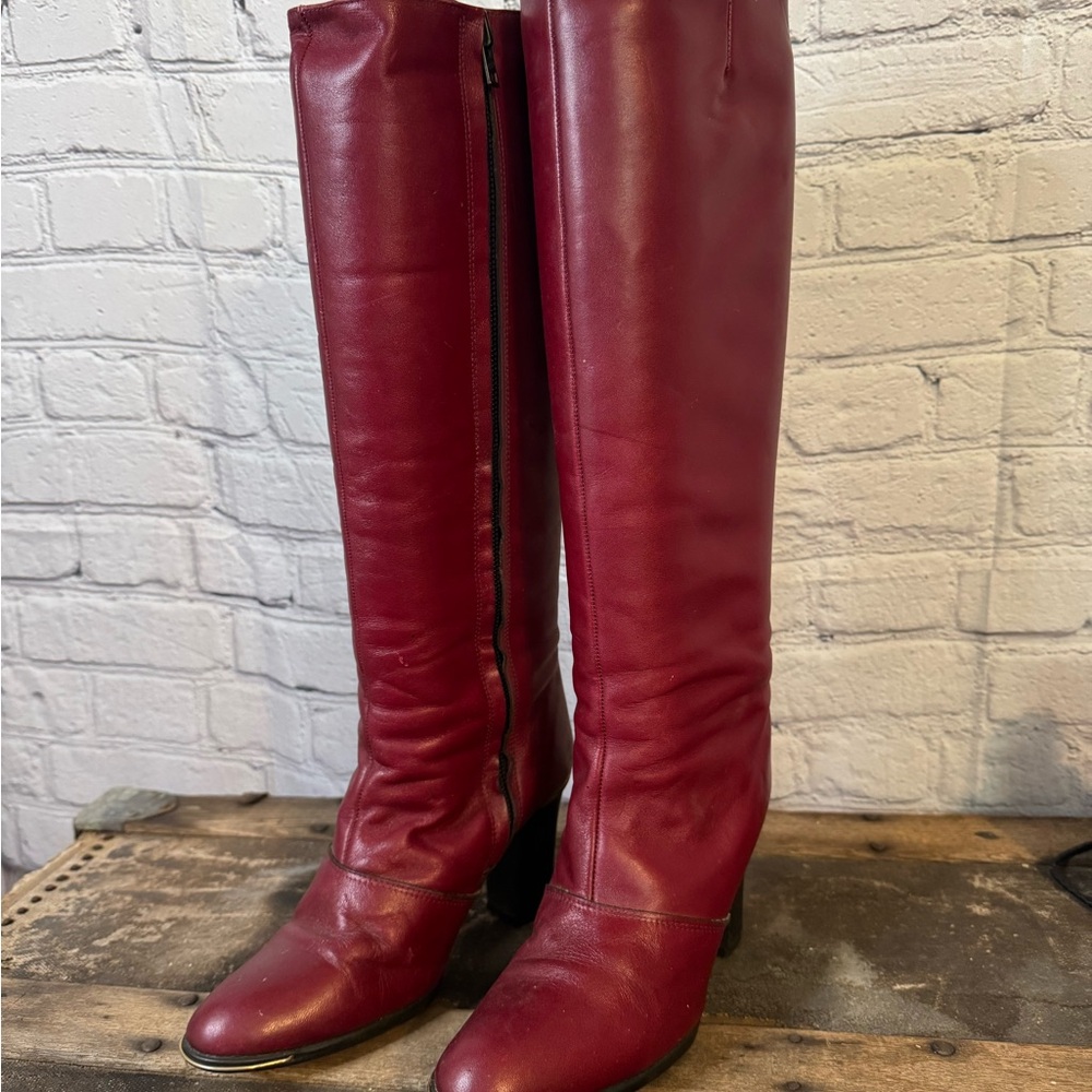 70’s Etienne Aigner Burgundy Red Heel Boots